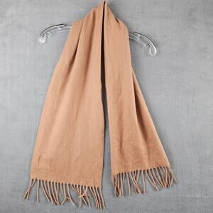 100% Cashmere Winter Tan Fringe Scarf
